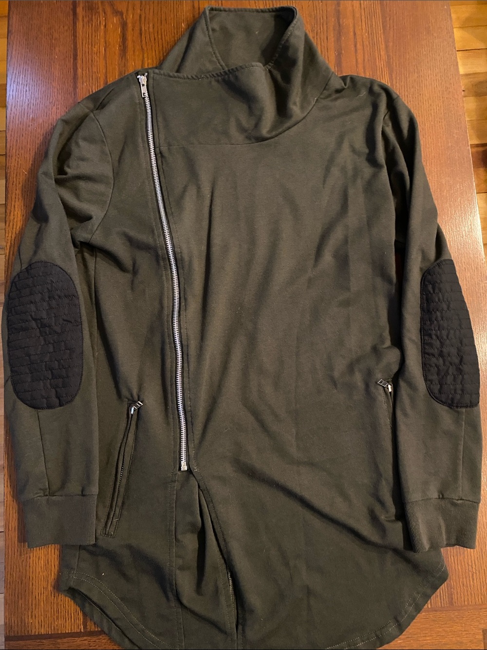 Olive Green Asymmetrical Zip Women's Jacket